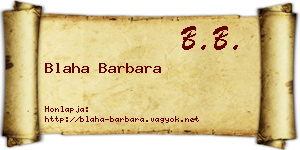 Blaha Barbara névjegykártya